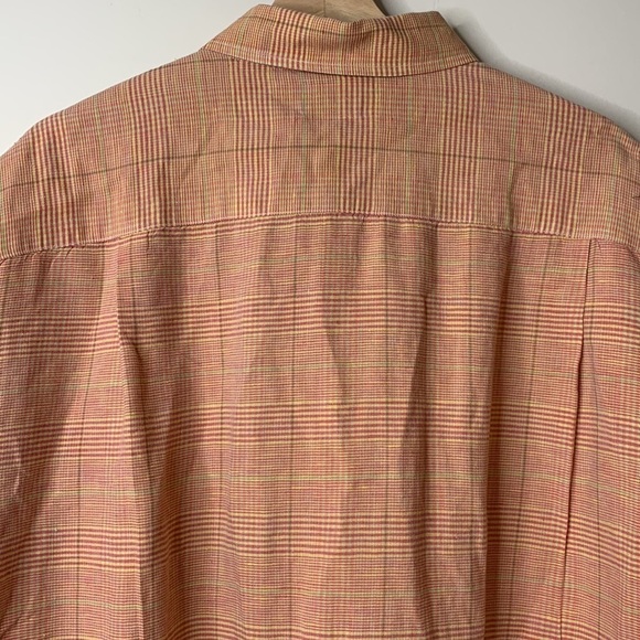 MacCluer | Linen Cotton Plaid Button Down Collared Short Sleeve Shirt XL - Picture 13 of 14